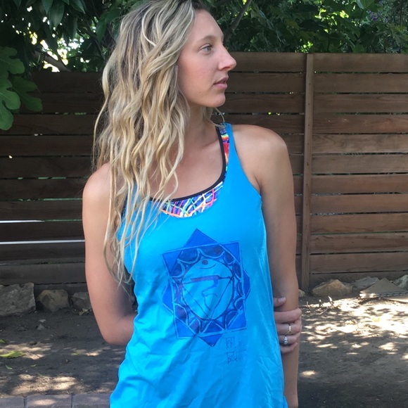 Rebel Buddha throat chakra tank top - Picture 1 of 4
